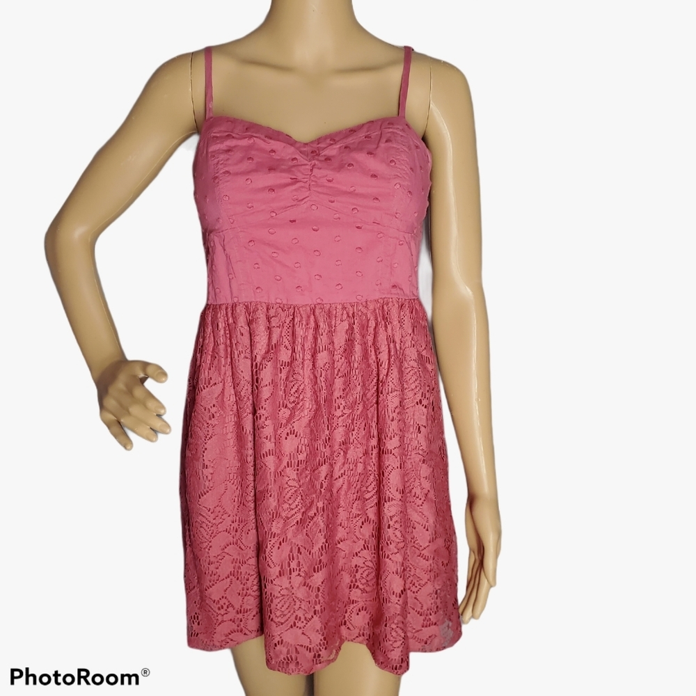 AMERICAN EAGLE | Polka Dot and Lace Mini Dress